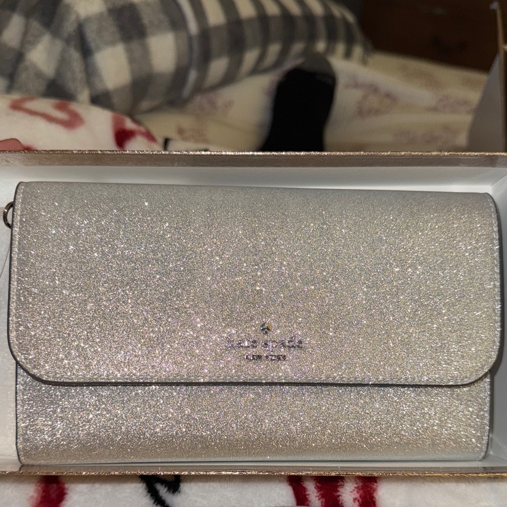 Kate Spade Sparkling Silver Wristlet